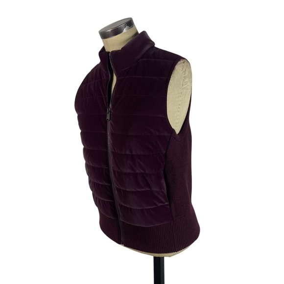 Athleta 464618 Hanover Hybrid Vest Medium Spiced Cabernet Wool Blend Puffer Knit - Picture 4 of 12